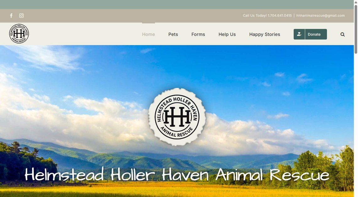 Helmstead Holler Haven Animal Rescue homepage