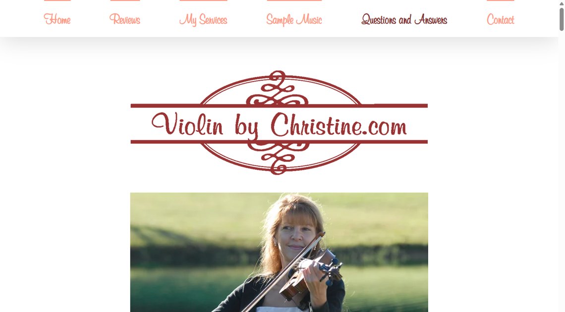 ViolinByChristine.com homepage